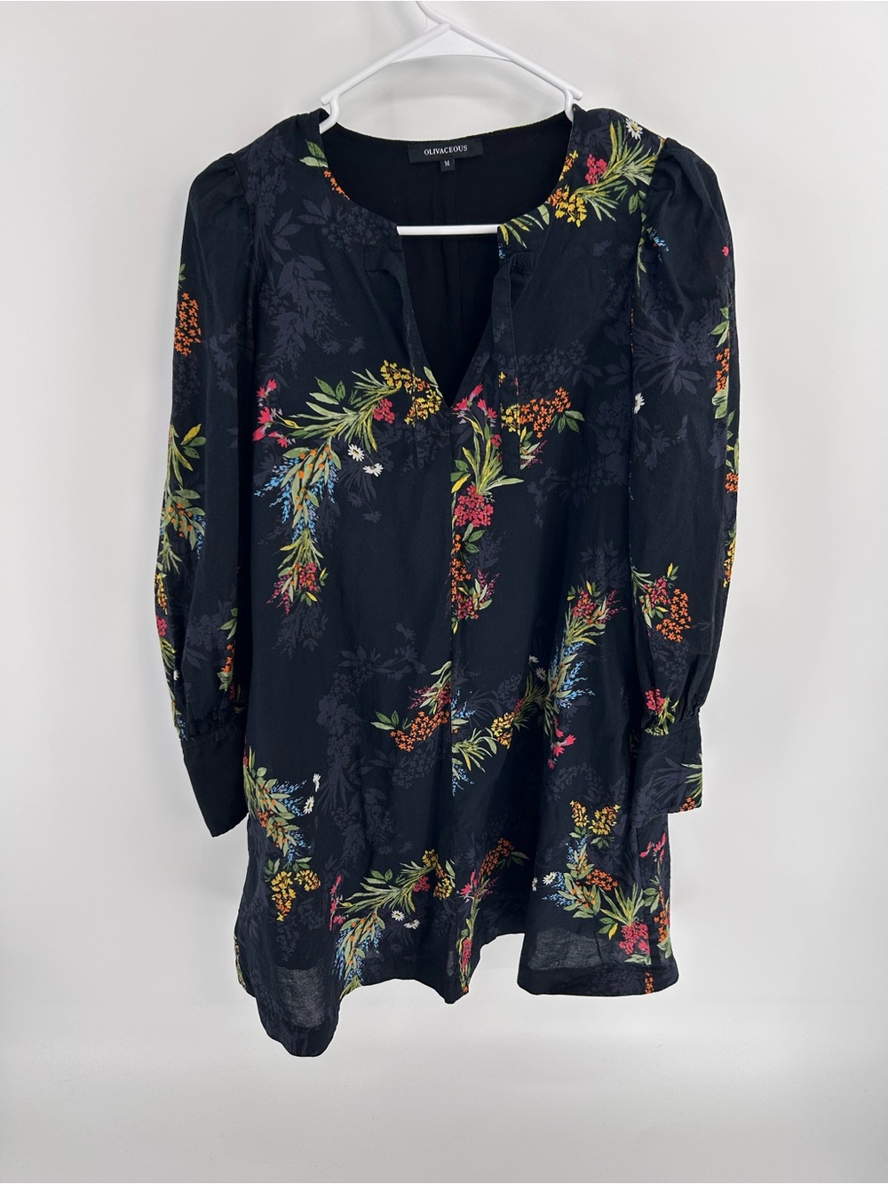 Olivaceous Black Floral Dress - Medium